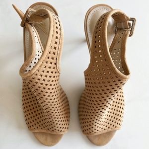 MARC FISHER leather slingback ankle bootie sandals